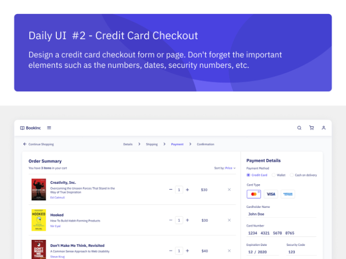 Daily UI #2 - Credit Card Checkout