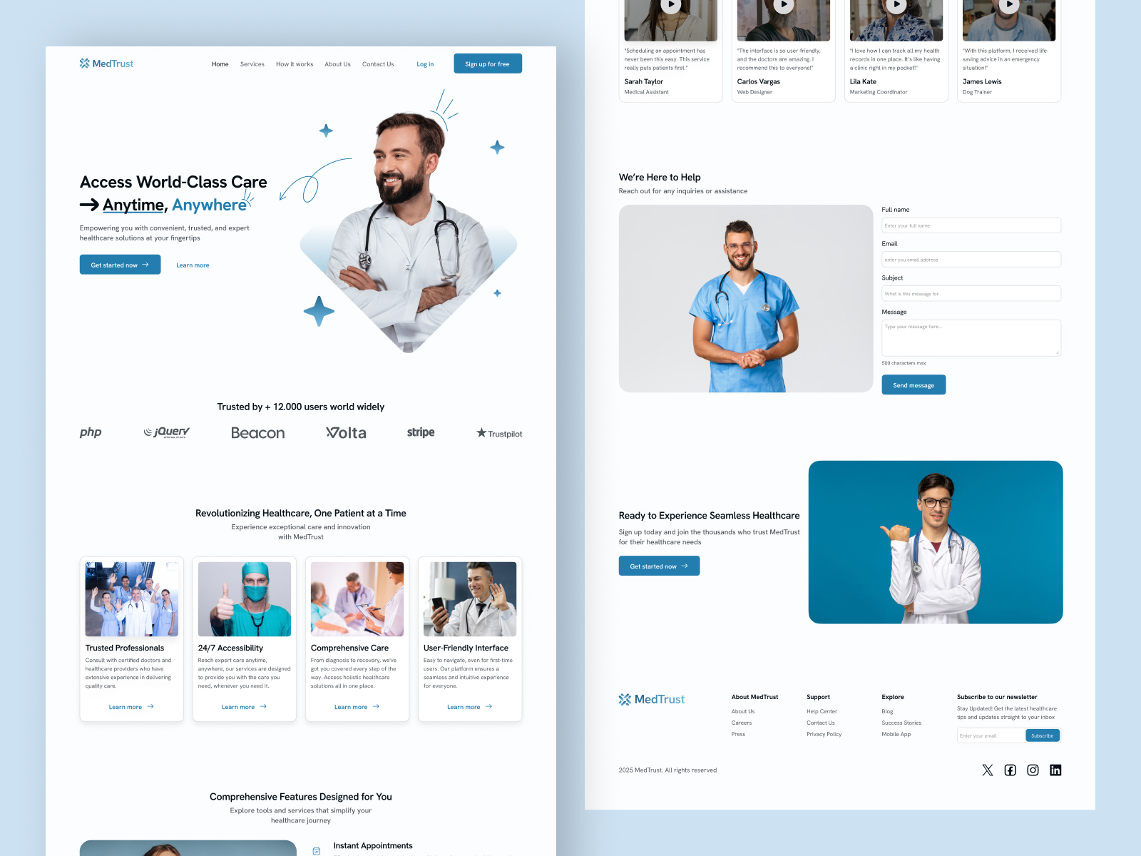 MedTrust – Healthcare Landing Page Design