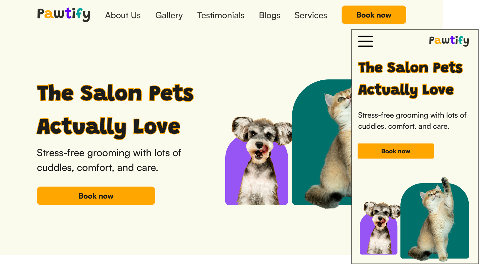 Pawtify - Responsive Landing Page Brief