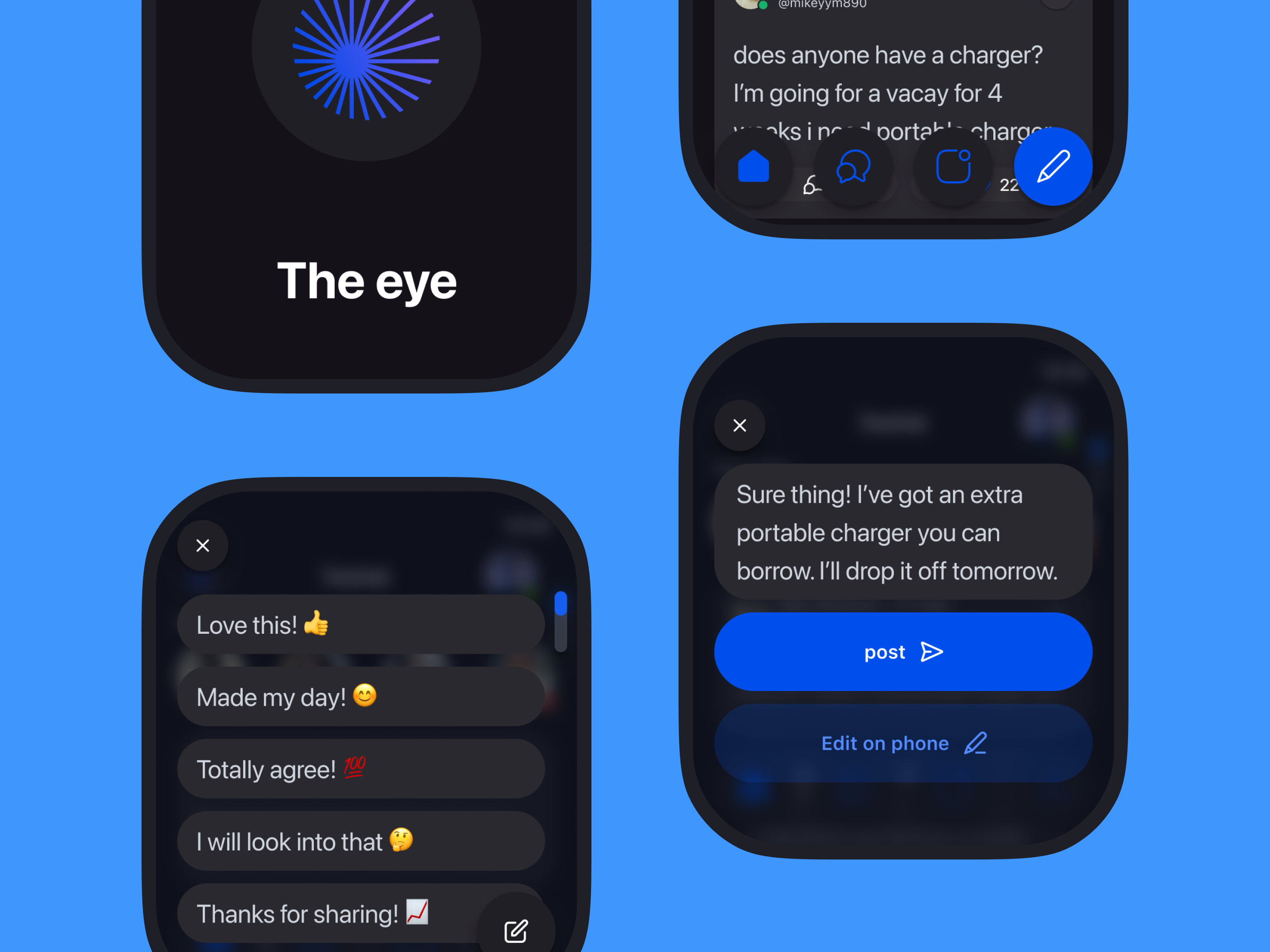 Smartwatch Design for Messenger app: The eye