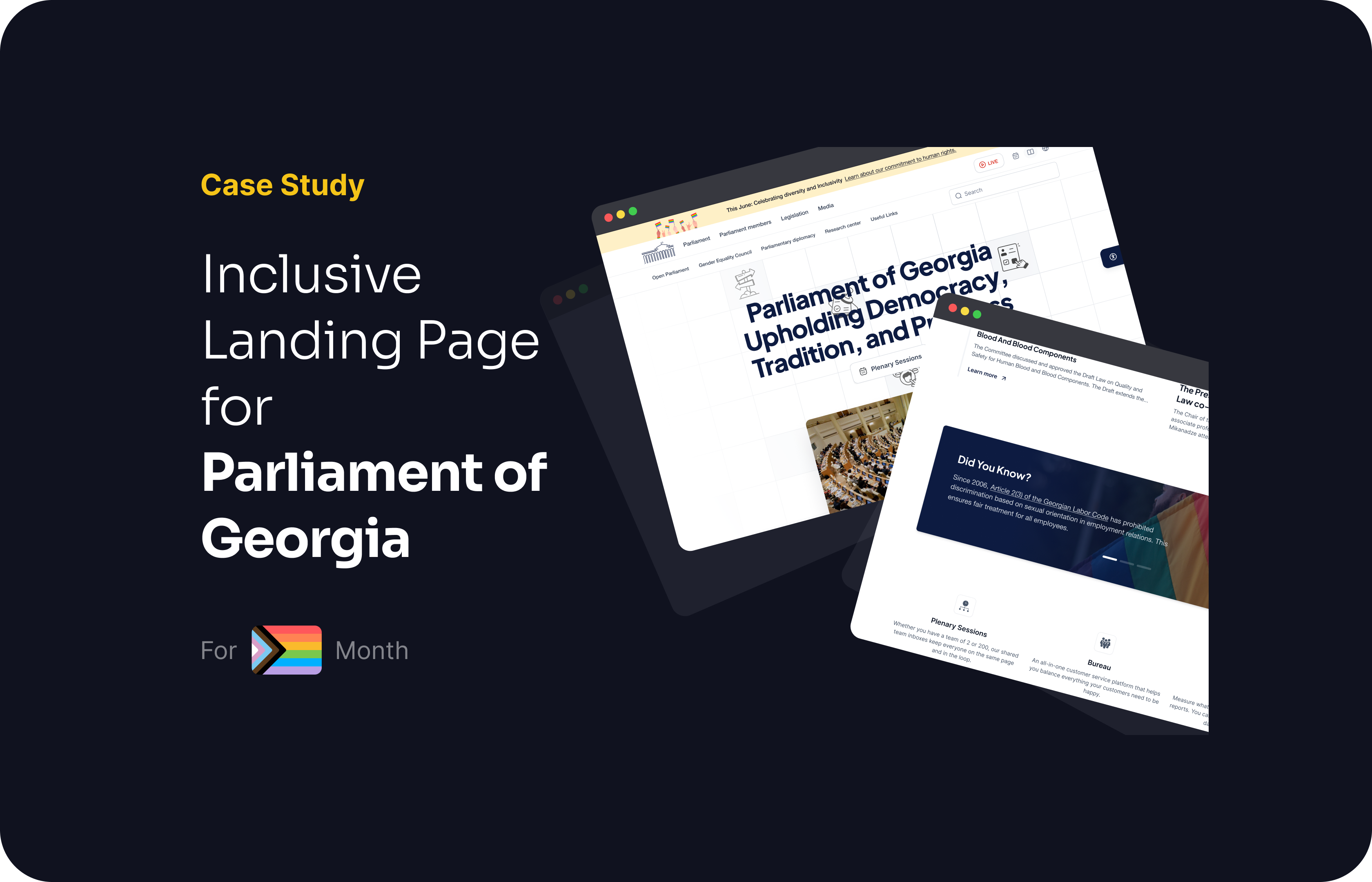 UX/UI Case Study for Inclusive Landing Page for Parliament of Georgia