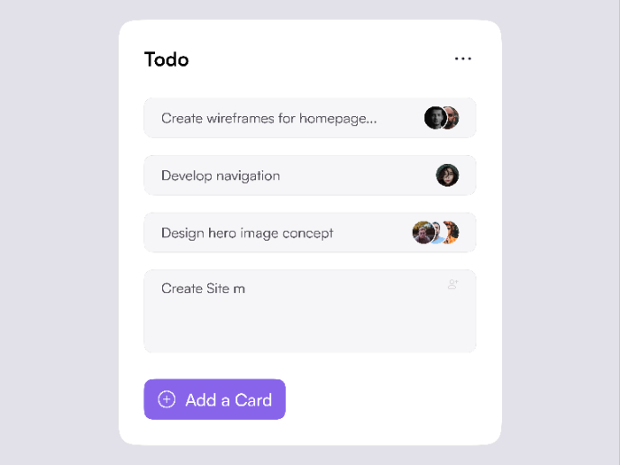 Add New Task - Kanban list