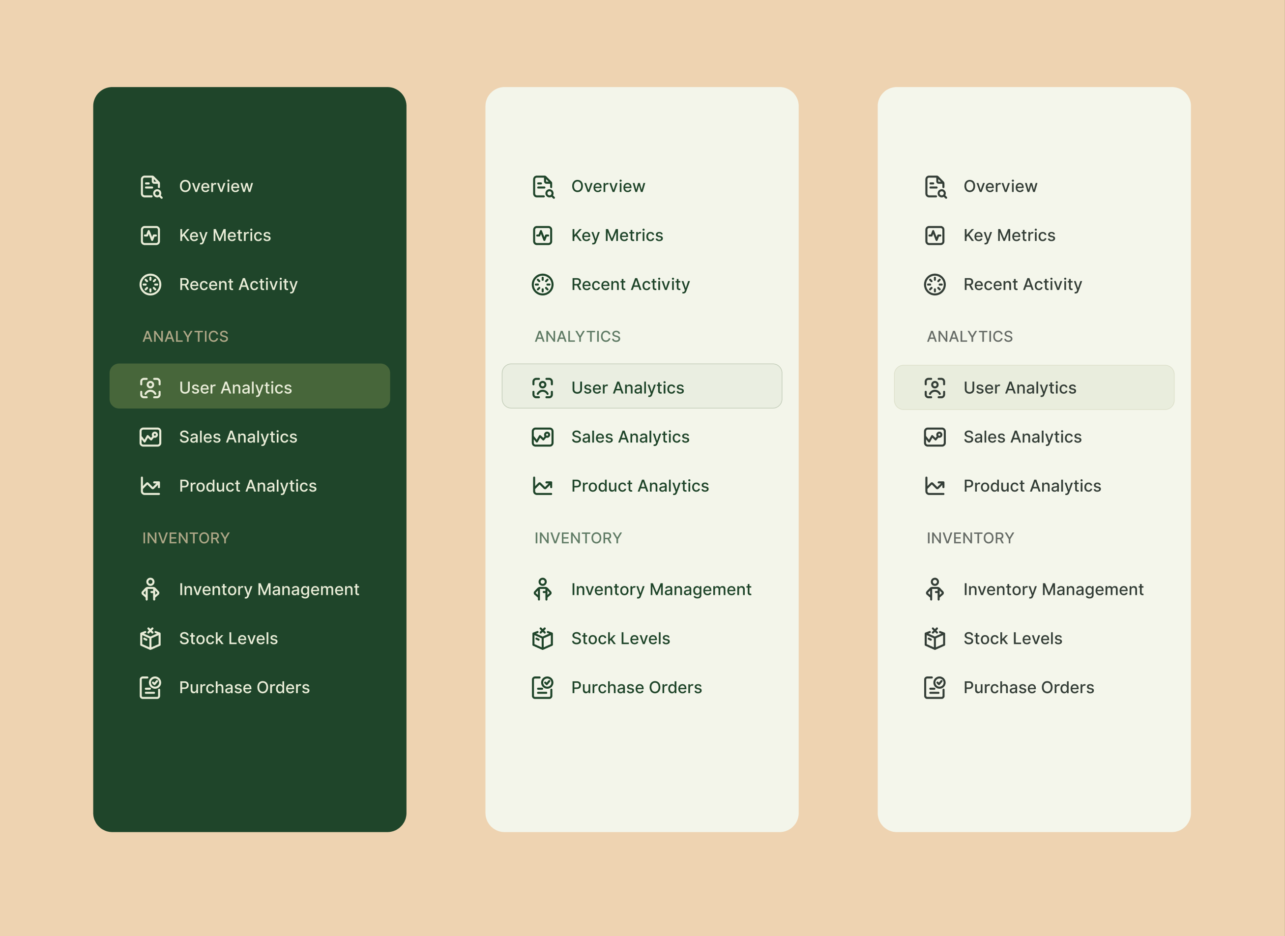 Side Menu UI Iteration for Dashboard