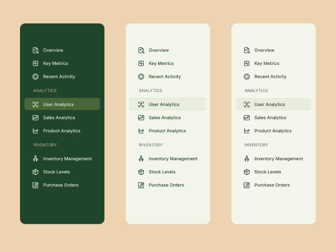 Side Menu UI Iteration for Dashboard
