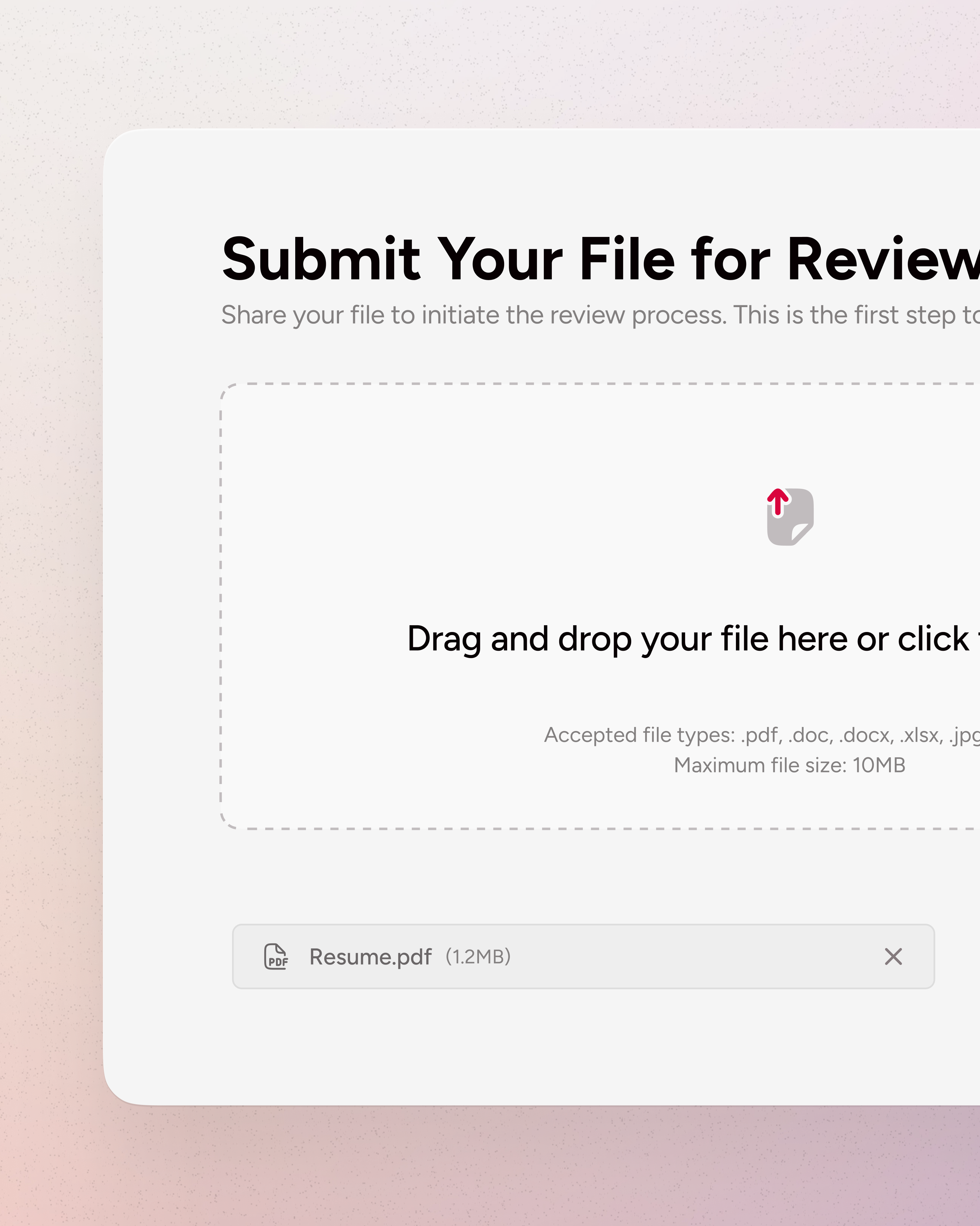 User Interface for File Upload 1
