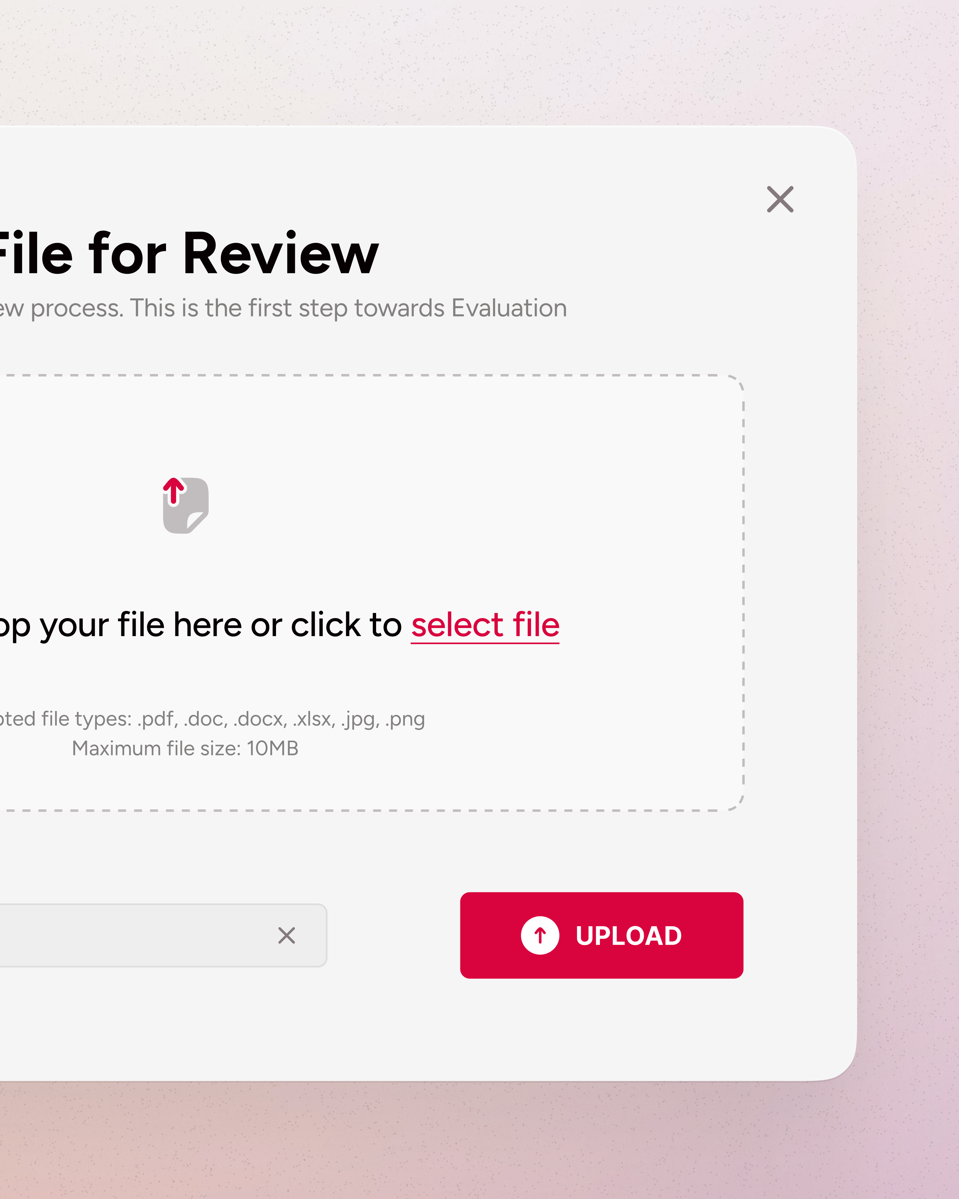 User Interface for File Upload 2