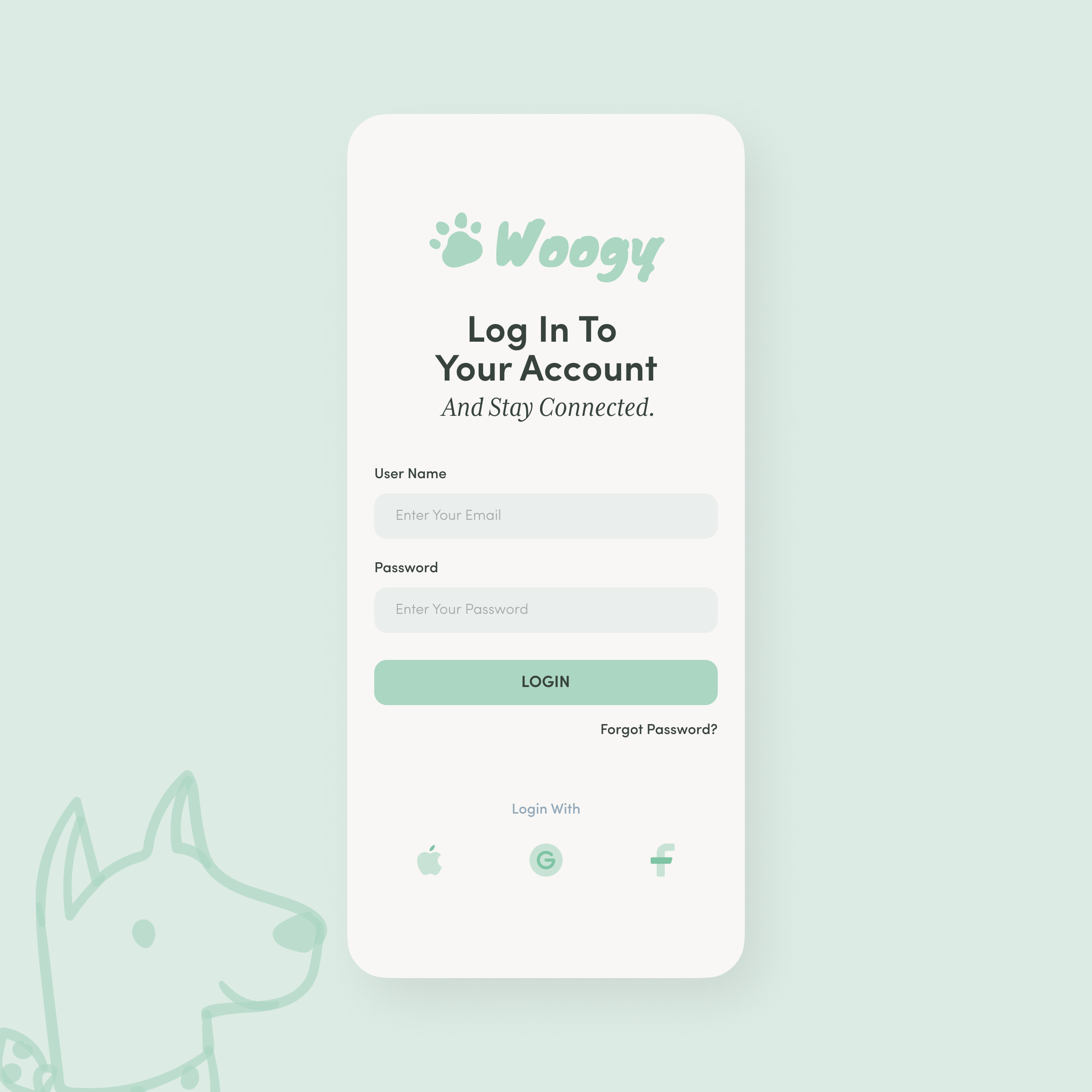 Woogy - Login Page