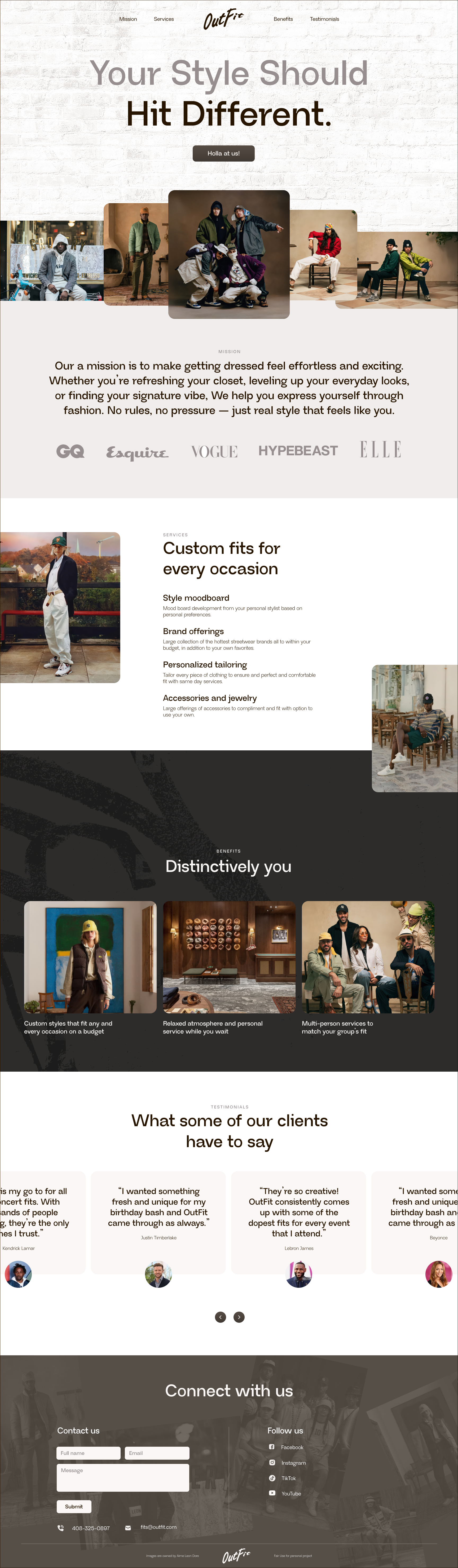 Fashion Service Landing Page 1