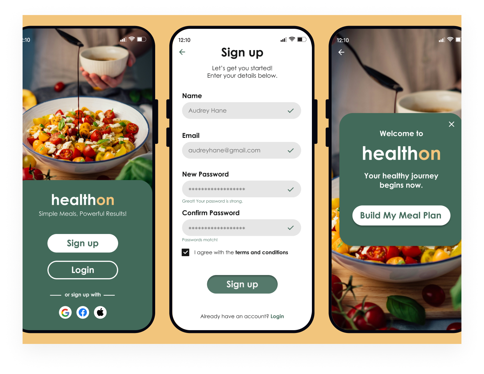Accessible Signup Form for mobile app
