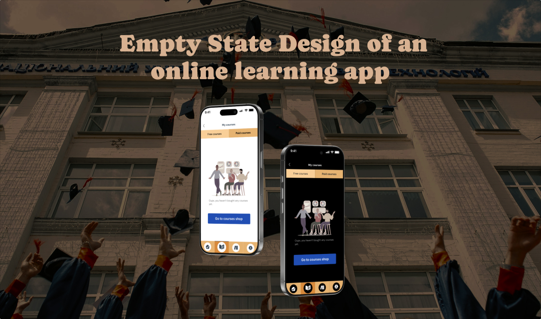 Empty state design of an online learning app